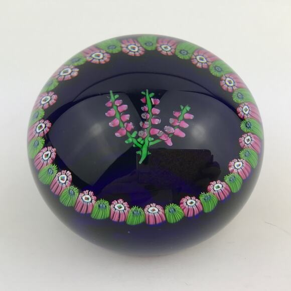 Perthshire 1978B Scottish Heather Sprig Millefiori Garland Vintage Paperweight - Picture 2 of 14